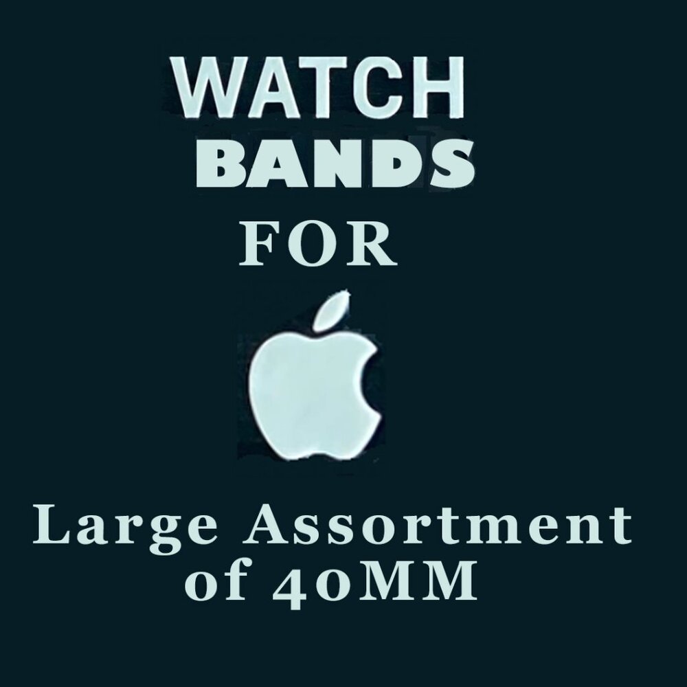 12 Watch Bands For Apple Watches 40MM Rubber, Metal, Leather, Stretchy M-L